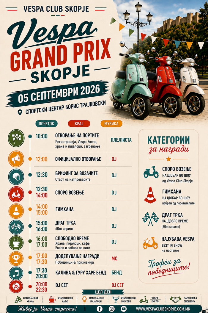 vespa grand prix skopje vo znakot na 80 godini vespa