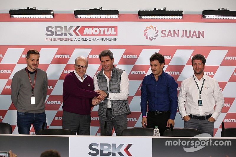 wsbk wsbk announcement 2017 carmelo ezpeleta dorna group ceo and orly terranova ceo of osd